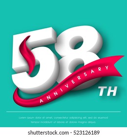 Anniversary emblems 58 anniversary template design