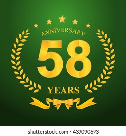 Anniversary emblems 58-anniversary template design