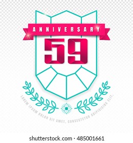 Anniversary emblems 59 anniversary template design