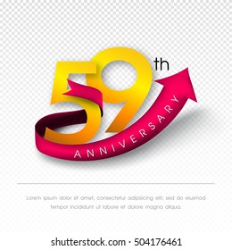 Anniversary emblems 59 anniversary template design