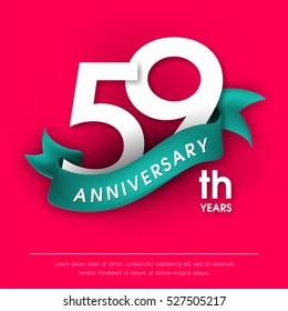 Anniversary emblems 59 anniversary template design - Shutterstock ID 527505217