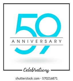 Anniversary emblems 59 anniversary template design