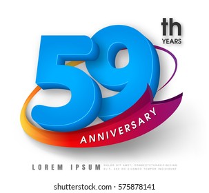 Anniversary emblems 59 anniversary template design