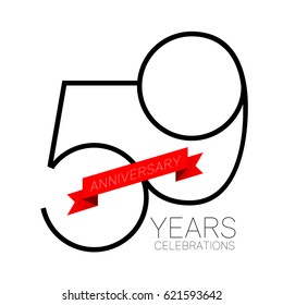 Anniversary emblems 59 anniversary template design