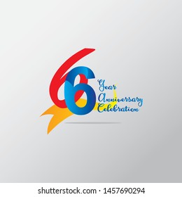 anniversary emblems 6 in anniversary concept template design
