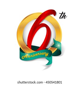 Anniversary emblems 6 anniversary template design