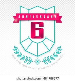 Anniversary emblems 6 anniversary template design