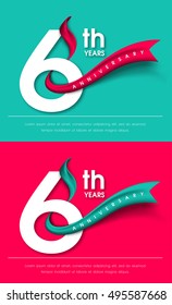 Anniversary emblems 6 anniversary template design