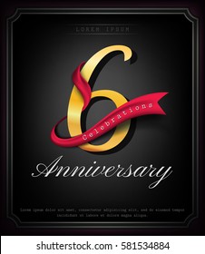 Anniversary emblems 6 anniversary template design