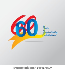 anniversary emblems 60 in anniversary concept template design