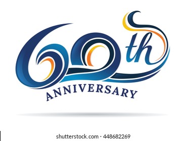 anniversary emblems 60 in anniversary concept template design