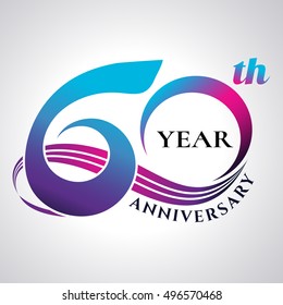 anniversary emblems 60 in anniversary concept template design