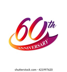 Anniversary emblems 60 anniversary template design
