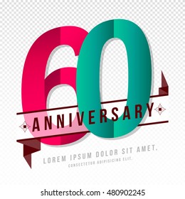 Anniversary emblems 60 anniversary template design