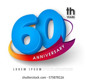 Anniversary emblems 60 anniversary template design
