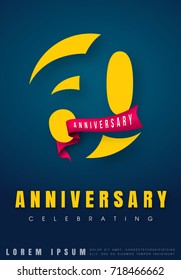 Anniversary emblems 60 anniversary template design. Creative design for your greetings card, flyers, invitation, posters, brochure, banners, calendar