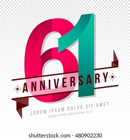 Anniversary emblems 61 anniversary template design