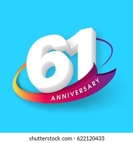 Anniversary emblems 61 anniversary template design