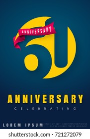 Anniversary emblems 61 anniversary template design. Creative design for your greetings card, flyers, invitation, posters, brochure, banners, calendar
