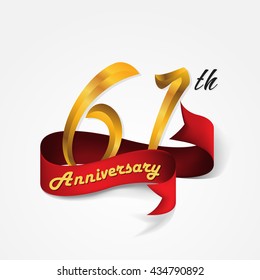 Anniversary emblems 61-anniversary template design