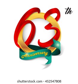 Anniversary emblems 63 anniversary template design