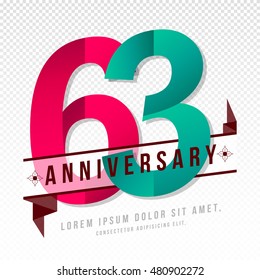 Anniversary emblems 63 anniversary template design