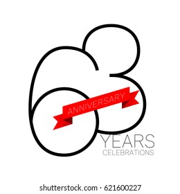 Anniversary emblems 63 anniversary template design