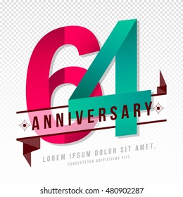 Anniversary emblems 64 anniversary template design