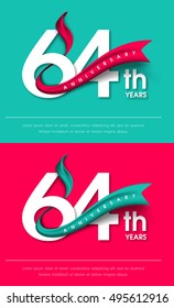Anniversary emblems 64 anniversary template design