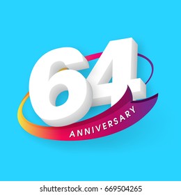 Anniversary emblems 64 anniversary template design