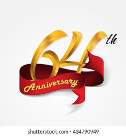 Anniversary emblems 64-anniversary template design