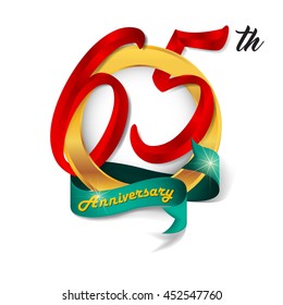 Anniversary emblems 65 anniversary template design