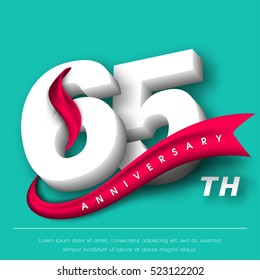 Anniversary emblems 65 anniversary template design