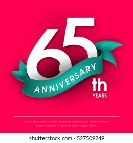 Anniversary emblems 65 anniversary template design