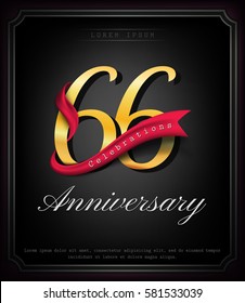Anniversary emblems 66 anniversary template design