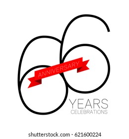 Anniversary emblems 66 anniversary template design