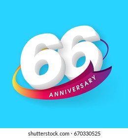 Anniversary emblems 66 anniversary template design