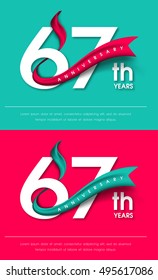 Anniversary emblems 67 anniversary template design