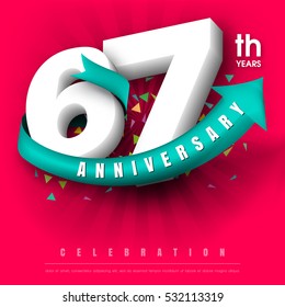 Anniversary emblems 67 anniversary template design