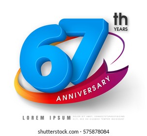 Anniversary emblems 67 anniversary template design