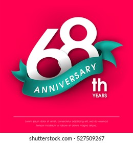 Anniversary emblems 68 anniversary template design