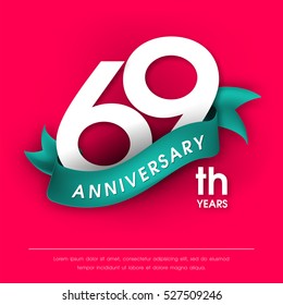 Anniversary emblems 69 anniversary template design