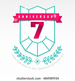 Anniversary emblems 7 anniversary template design