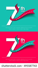 Anniversary emblems 7 anniversary template design