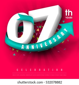 Anniversary emblems 7 anniversary template design