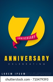Anniversary emblems 7 anniversary template design. Creative design for your greetings card, flyers, invitation, posters, brochure, banners, calendar