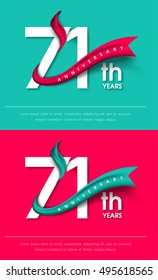 Anniversary emblems 71 anniversary template design