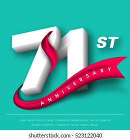 Anniversary emblems 71 anniversary template design