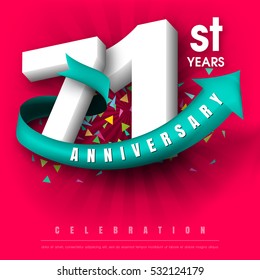 Anniversary emblems 71 anniversary template design