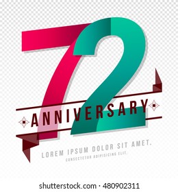 Emblemas del aniversario Diseño de plantilla de 72 años